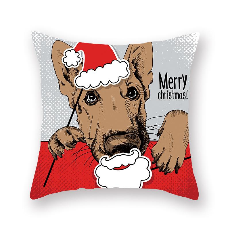 Cartoon Print Christmas Pillow Holiday Decoration Sofa Pillow Case Christmas Cushion