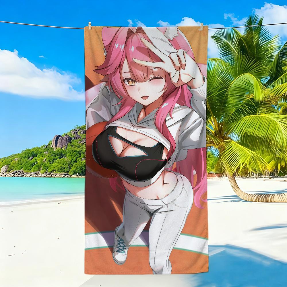Singer R-Raora Panthera VTuber Towel Sports Quick Dry Travel Camping Sandproof Soft Light Large Beach Towel