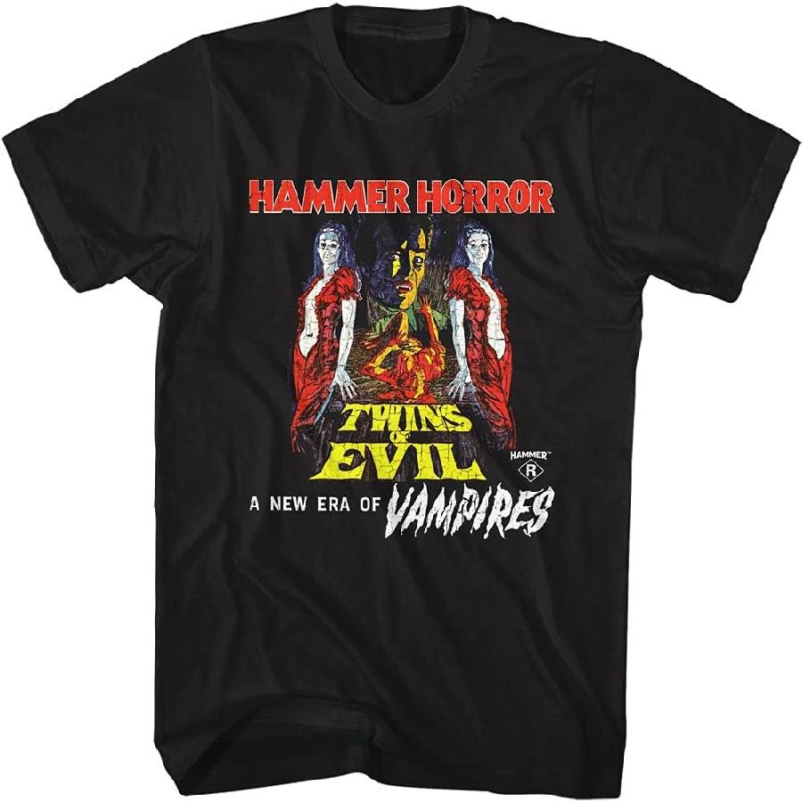 American Classics Hammer Horror Twins of Evil Poster Adult Short Sleeve T-Shirt Graphic Tee XXXXXL
