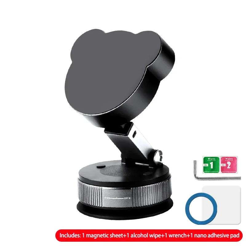 Car Vacuum Suction Cup Magnetic Phone Holder Foldable Desk Stand For Magsafe iPhone 16 15 14 13 12 Pro Max Samsung Xiaomi Mount