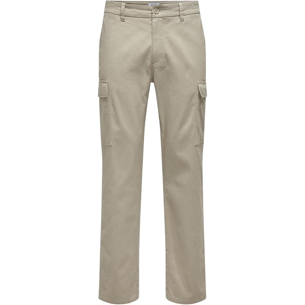 Only Mens Plain Straight Cargo Trousers