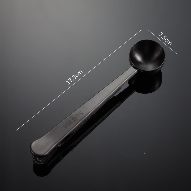 HANYANG 430 Edelstahl-Kaffeelöffel-Clip, Mehrzweck-Beutel-Verschlussclip, PVD-titanbeschichtet