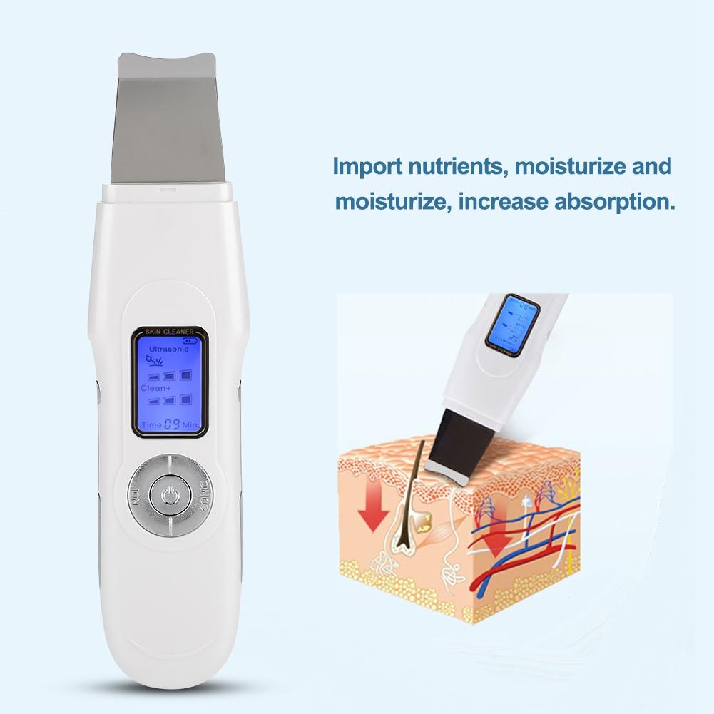 EMS Ion Ultrasonic Facial Cleaner Skin Peeling Face Pores Deep Cleansing Cuticles Removal Scrub