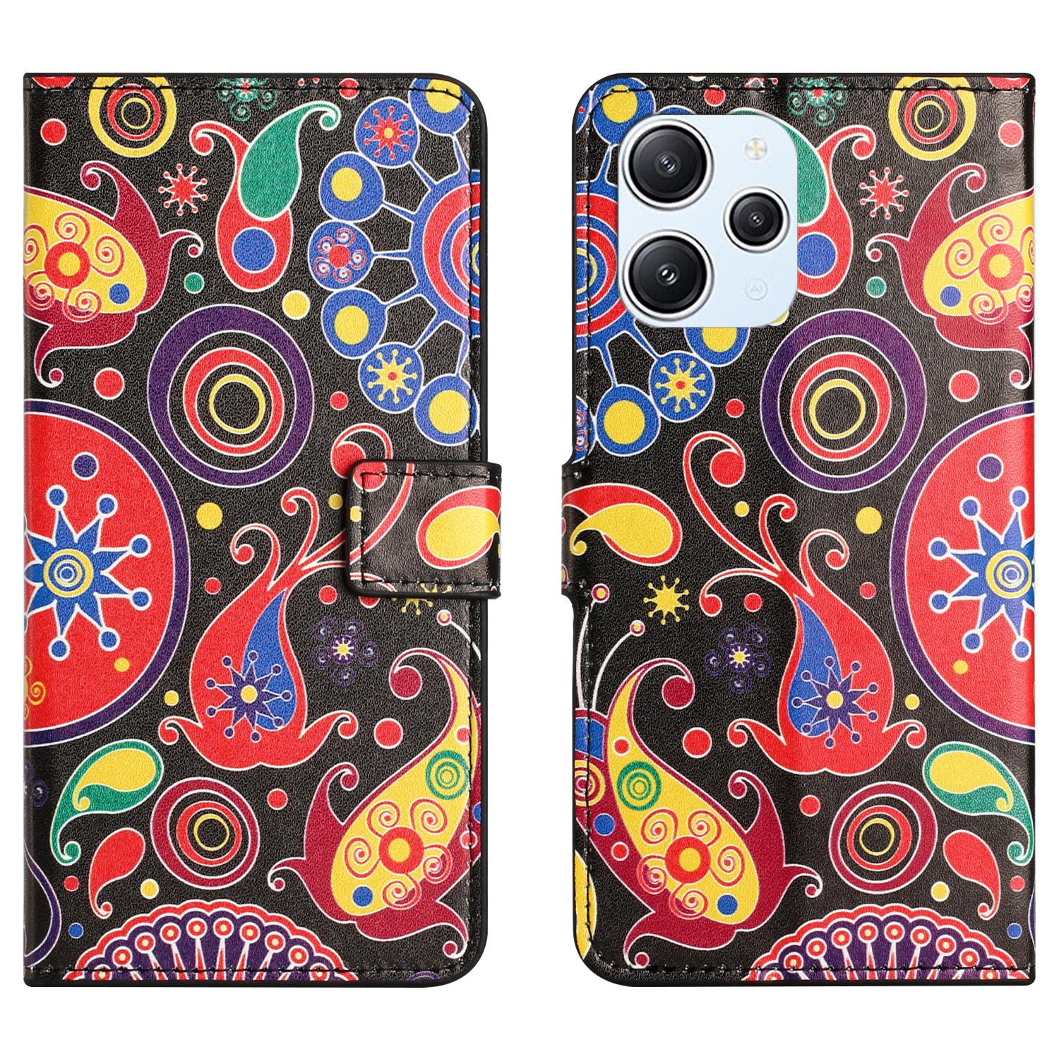 

For Xiaomi Redmi 12 4G PU Leather Pattern Printing Phone Cover Flip Wallet Stand Case Jelly Fish