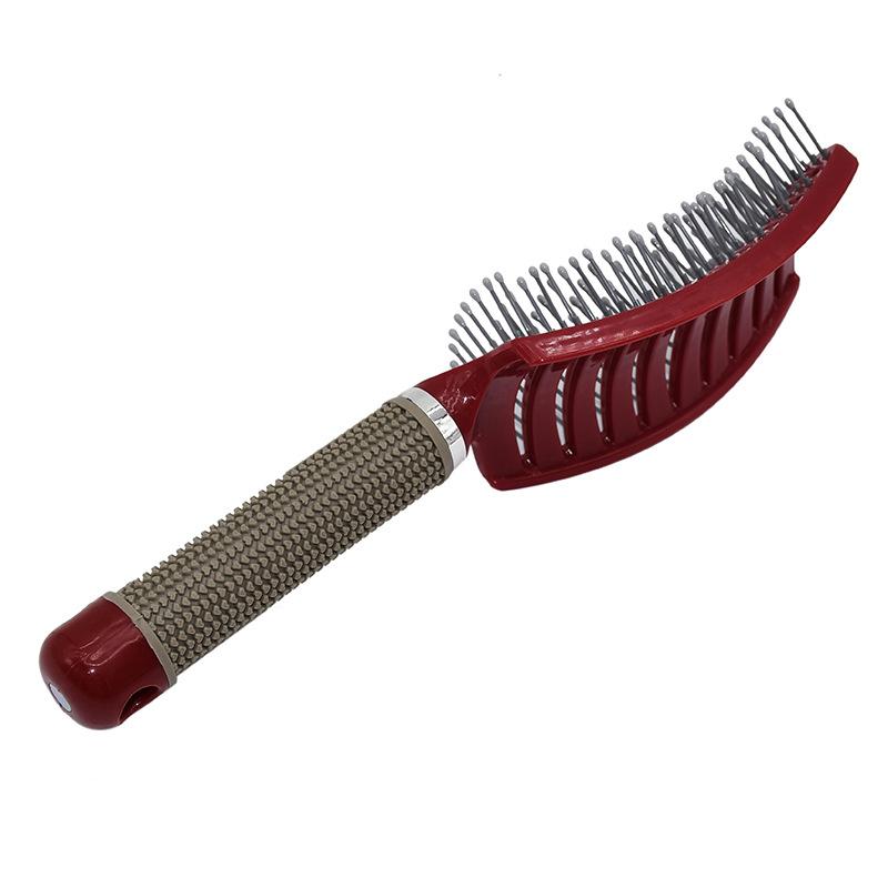 Pettine Bi-facciale per lo Styling dei Capelli per Uomini e Donne - Lisciante, Districante e Volumizzante con Denti Curvi per Pompadour, Onde, Controllo dell'effetto crespo e Massaggio del Cuoio Capelluto