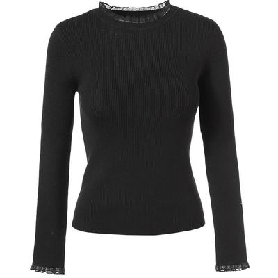 Betu Women's Fall Ruffle Collar Jacquard Knit Sweater