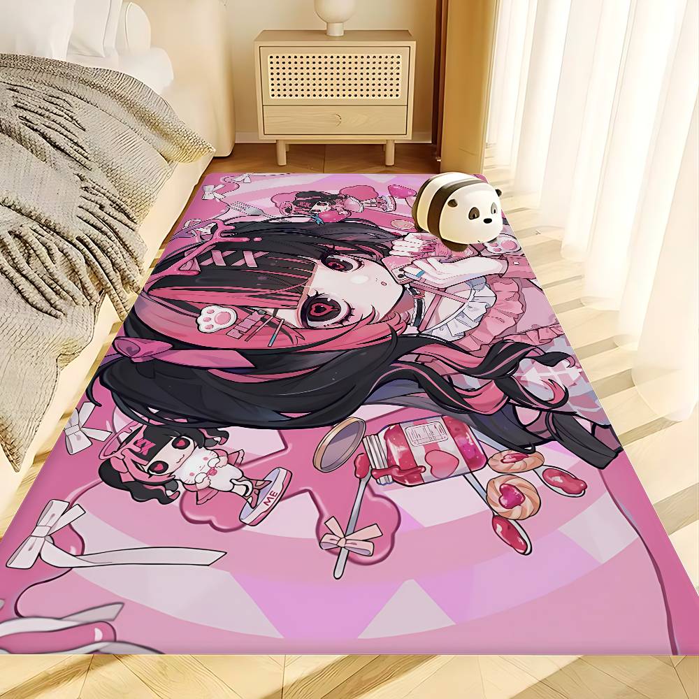 Popular J-Jirai K-Kei Fashion Door Mat Anti-slip Absorb Water Long Strip Cushion Bedroon Mat Bedside Mats