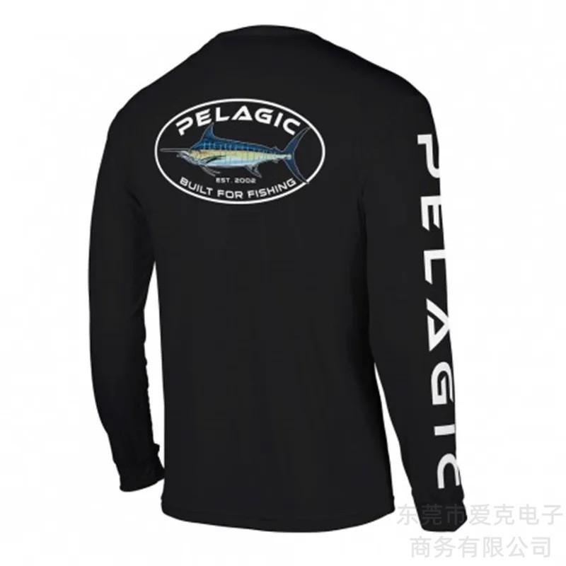 Camicia da pesca da uomo ad asciugatura rapida con protezione UV UPF 50 a maniche lunghe, traspirante, per sport all'aperto, ciclismo