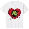 ZX Superhero Hulk Fist Through Heart Graphic Cotton Print Tshirts for Men Women Streetwear Fashion ShortSleeve Men Clthing Top