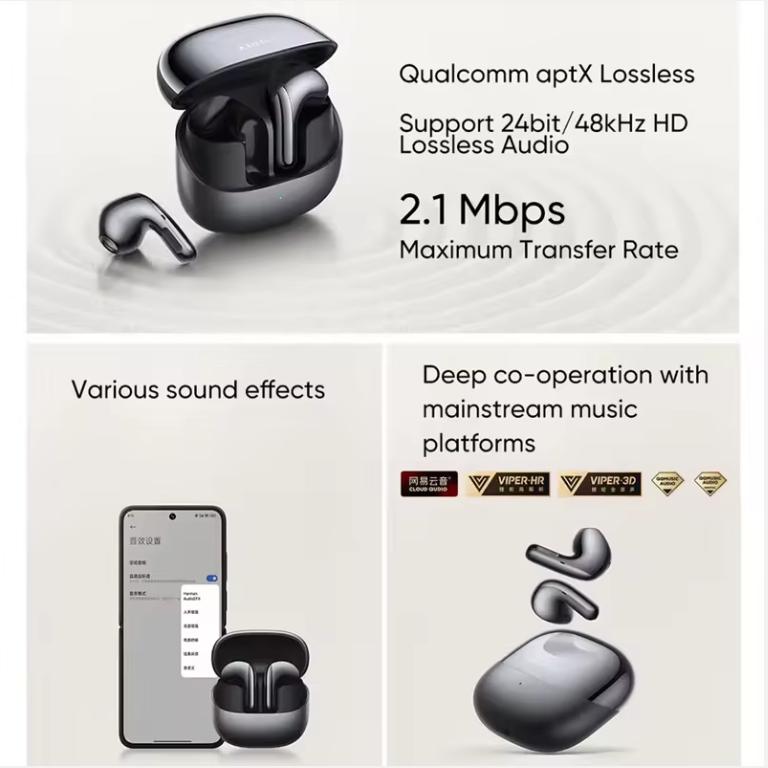 Original Xiaomi Buds 5 Earphone TWS AI Active Noise Cancelling HiFi Wireless Bluetooth Sound Recording Headphone Lossless Audio