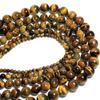 Ojo de Tigre Cuentas Sueltas Piedra Natural Redonda Lisa Espaciador para Fabricación de Joyería