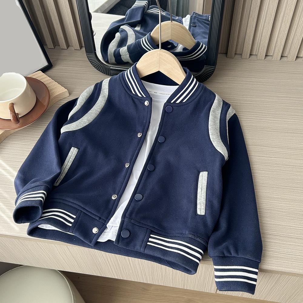 

Персонализированная детская школьная куртка в бейсбольном стиле для мальчиков и девочек с вышивкой на заказ 110cm темно-синий