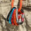 Customizable Outdoor Rock Climbing D-Shaped Aluminum Carabiner Safety Lock Hook