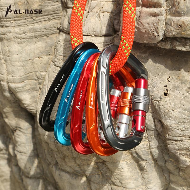 Customizable Outdoor Rock Climbing D-Shaped Aluminum Carabiner Safety Lock Hook