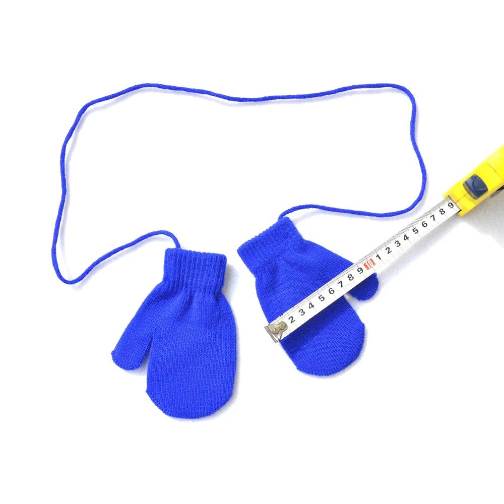 Winter Baby Gloves Warm Mittens Children Full Finger Gloves for 1-3Y Kids Hanging Neck Winter Gloves Newborn Baby Accessories