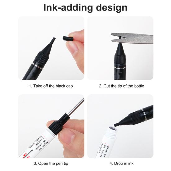 Deep Hole Marker Pen Multi-purpose Waterproof Quick Dry Large Capacity Permanent Ink Filling Clip Design Ceramic Tile Carpenter Long Head Marker