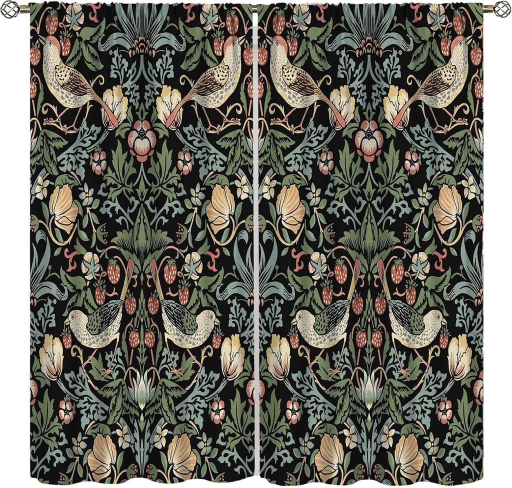 Tende Floreali Vintage Ycness William Morris Stile Pittorico Floreale Finestre della Stanza Tende per Camera da Letto Soggiorno Tenda Poliestere Perfette Per