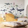 Watercolor Sharks Ocean Wall Stickers Ocean Animal Fish Marine Life Wall Sticker Baby Nursery Kids Room Play Room Decor