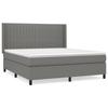 3131610 vidaXL Lit à sommier tapissier avec matelas Gris foncé 180x200cm Tissu