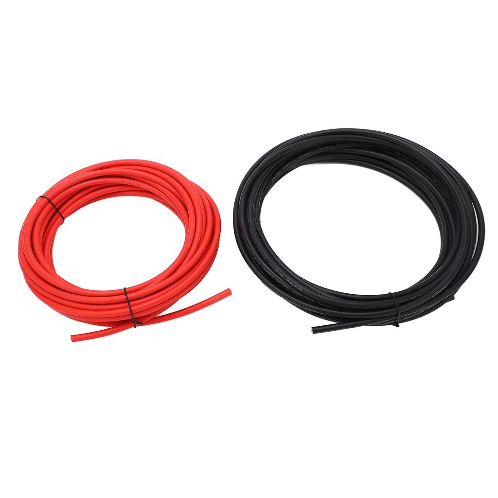 2 Pcs Solar Panel Wire XLPE Sleeve Tinned Copper Dual Insulation Temperature Resistance Solar PV Cable 6mm² 20m 65.6ft