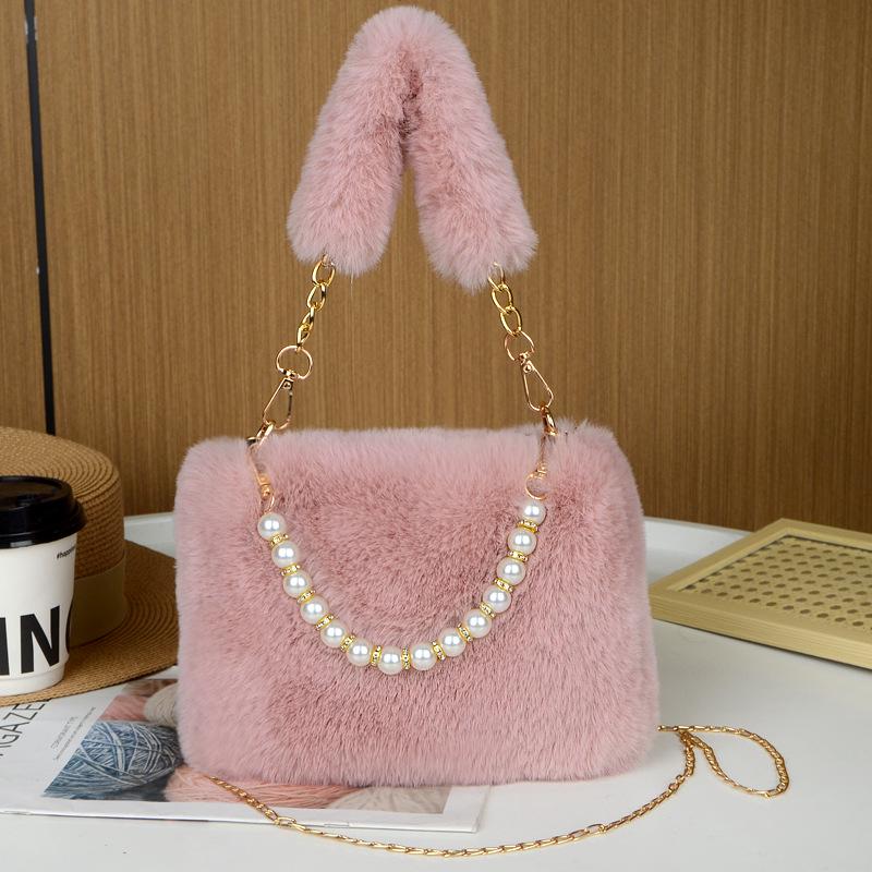 Women's Plush Crossbody Bag - Versatile, Large Capacity Handheld Shoulder Bag for Students.