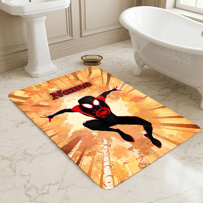 Personalized Name S-Spider M-Man Flight Living Room Non-Slip Area Rug Soft Carpet for Bedroom Kids Playroom Sofa Office Home Decor Doormat