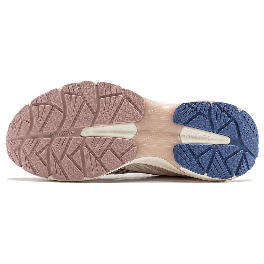 New LiNing Feather V2 Cushioned Slip Resistant Abrasion Resistant Low Top Running Shoes Women's Tea Orange Pink ARXT022-6