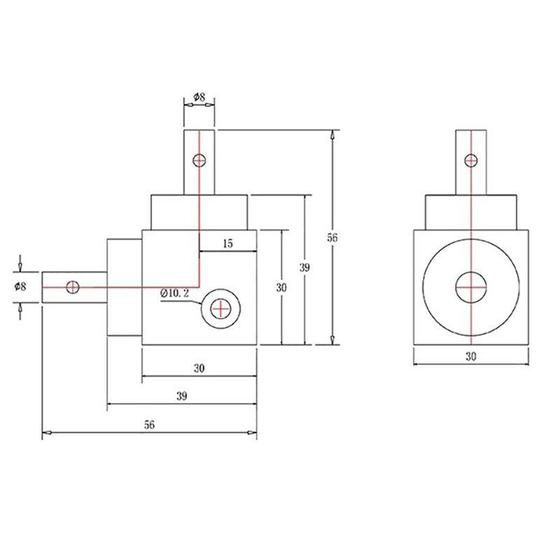 A96I-Shaft Diameter 8MM 1 Module 20 Tooth 90 Degree Reversing Angle Gear Small Bevel Gearbox Right Angle Commutator Ratio 1:1