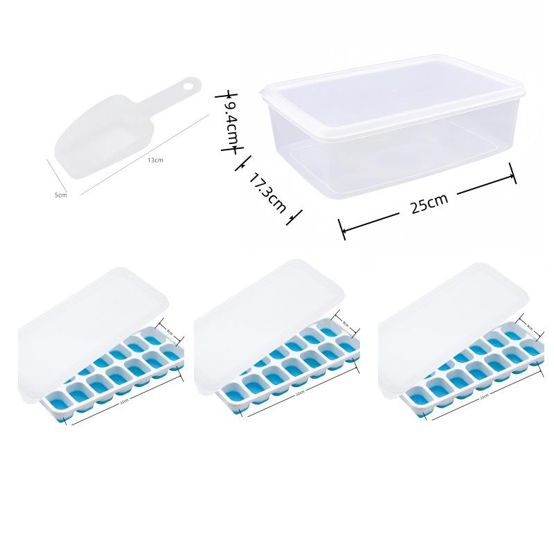 Cross-Border Ice Cube Tray - 14 Grids with Lid, Large Capacity Mold for Household Ice Storage