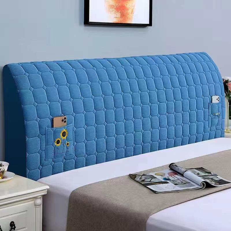 

Modern Quilted Corduroy Upholstered Headboard Cover with Backrest Length 1.2m