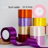 25yards/Roll (22 Meters) 50mm Solid Color Satin Ribbons for Wedding Birthday Party Gift Wrapping Xmas Festival DIY Crafts Ribbon