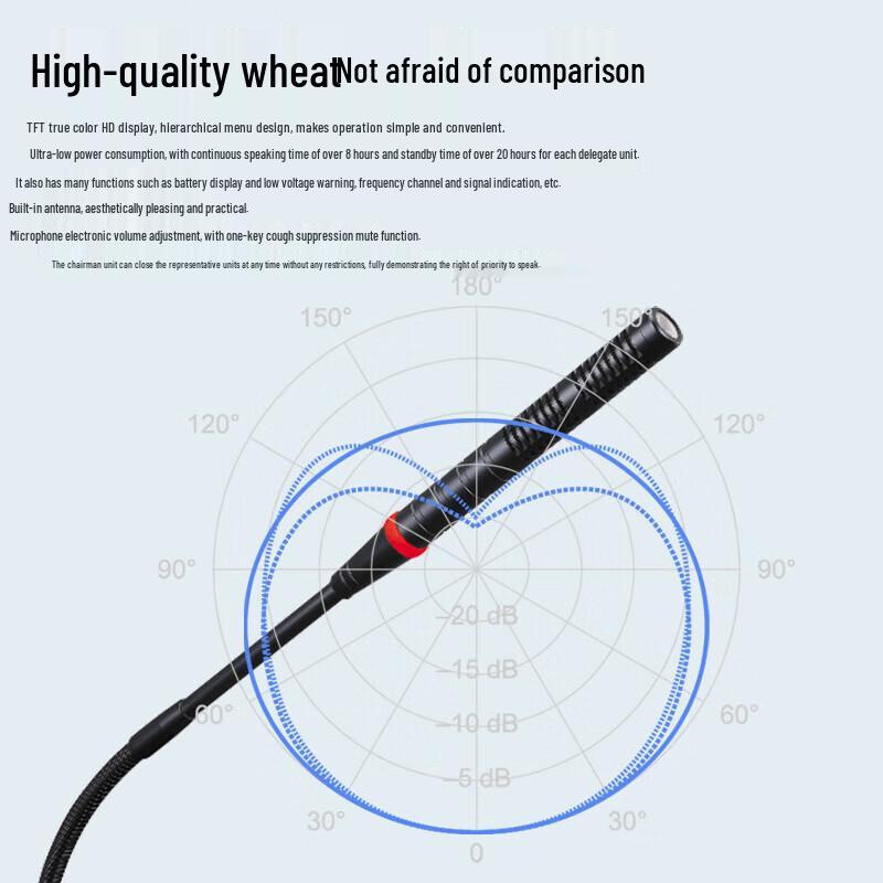 KYL-7100S Wireless Video Tracking Gooseneck Conference Microphone Delegate Unit (CN Version)