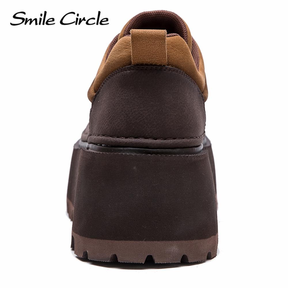 Echtes Leder Damen Freizeitschuhe Runder Kopf Höhe zunehmende dicke Sohle Schuhe Mode bequeme flache Schuhe