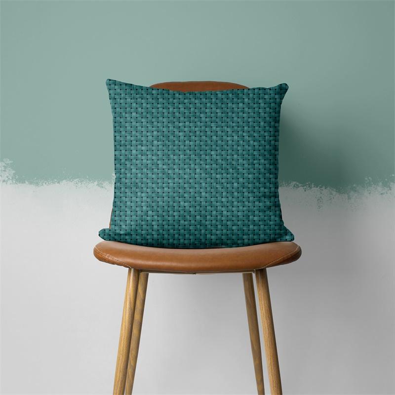 Teal Cushion Cover Leaf Feather Geometric Heart Sofa Pillowcase Bedroom Home Decor Office Decor Accessories 60x60cm50x50cm45x45