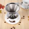 Pour Over Coffee Dripper, Cone Paperless Stainless Steel Coffee Filter with Non Slip Cup Stand Double Layer Reusable Mesh Coffee Maker for Home