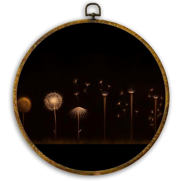 CUANFDDSF Vintage Lily of the Valley Floral Oval Wall Art Decor, Retro Flower Botanical Wall Hanging Decor, Vintage Botanical Framed Canvas Prints