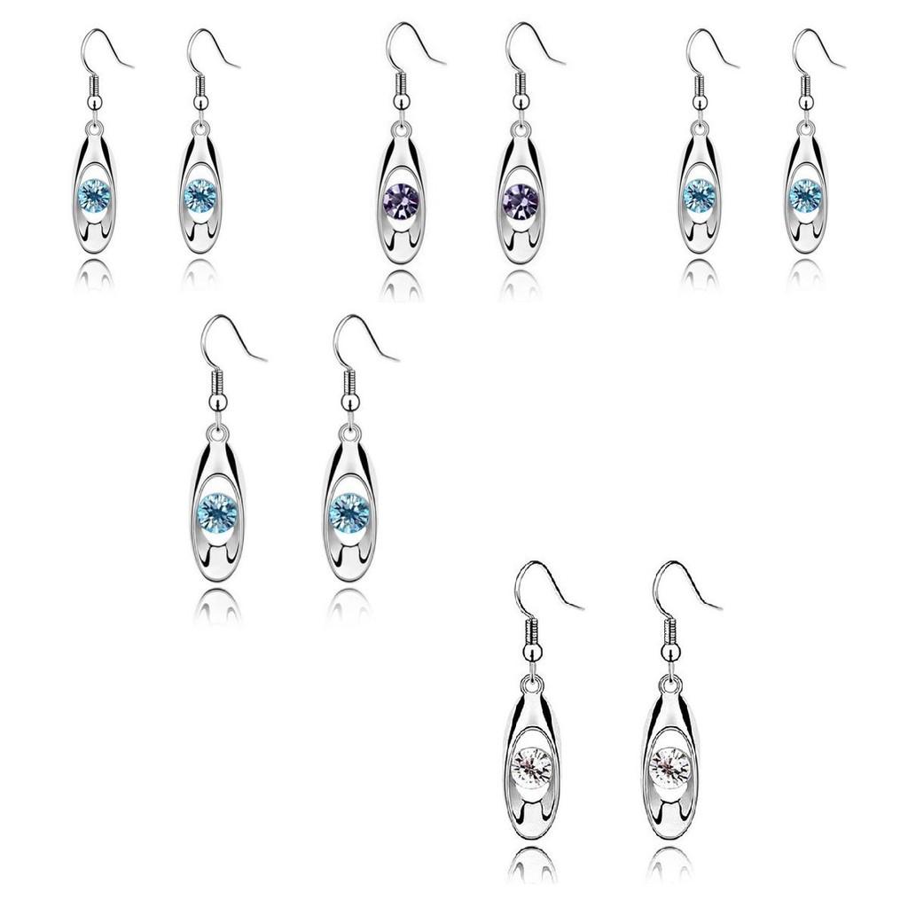 Unique Water Drop Alloy Earrings With Waterstone Embellishments For Women