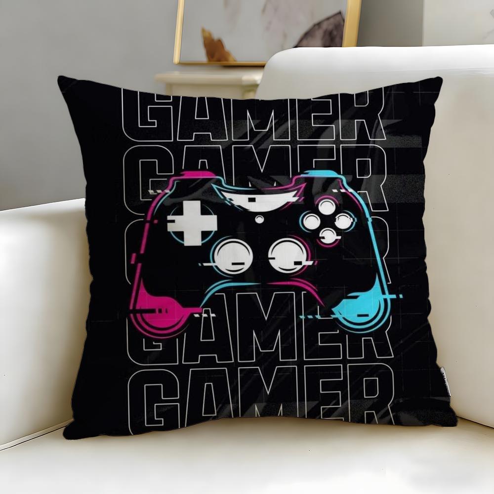 game Colorful Graffiti Game Gamepad Cushion Cover Soft  EasyWash Pillow Case  Versatile for Couch Bed Travel and Office