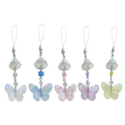 Eye Catching Butterfly Phone Chain Keychain Multifuntional Use Phone Pendant Present for Youthful Style Enthusiasts