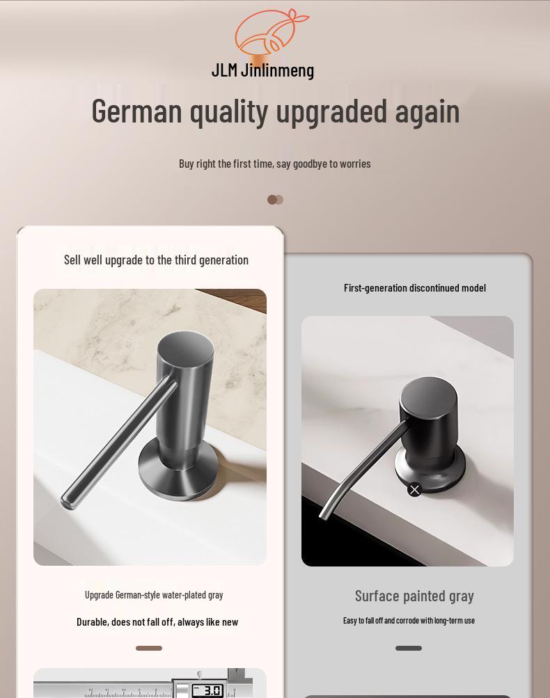 304 Stainless Steel Commercial Soap & Hand Sanitizer Dispenser for Dishwashing Sink