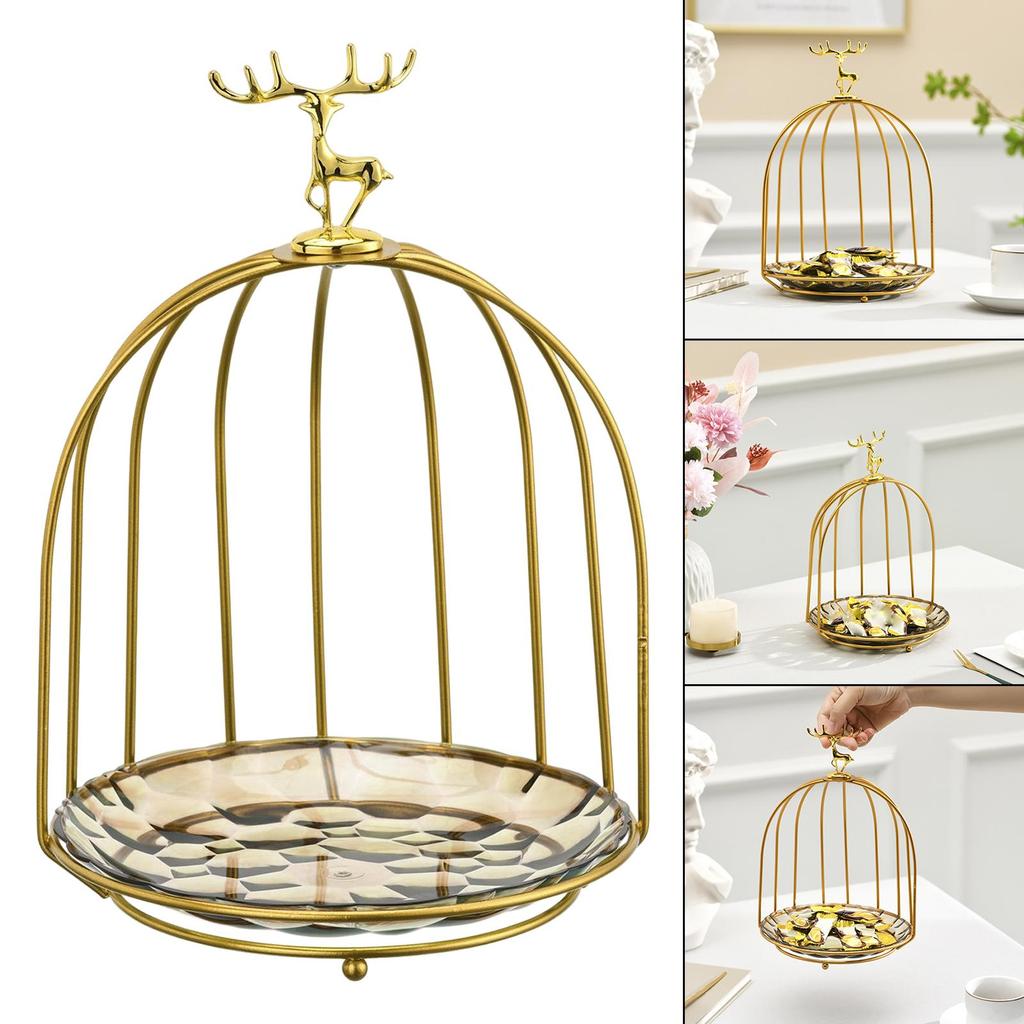 Bird Cage Snack Cake Stand Cupcake Cosmetic Rack Storage Shelf Fruit for Kitchen