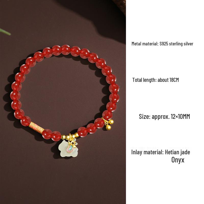 Hetian Jade Wealth Bracelet for Women - Dreamy S925 Silver & Jade New Year Horse Design