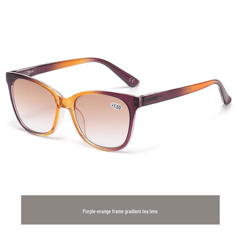 

Женские модные прогрессивные солнцезащитные очки для чтения с градиентным цветом - Большая оправа, Высокое разрешение +1.00