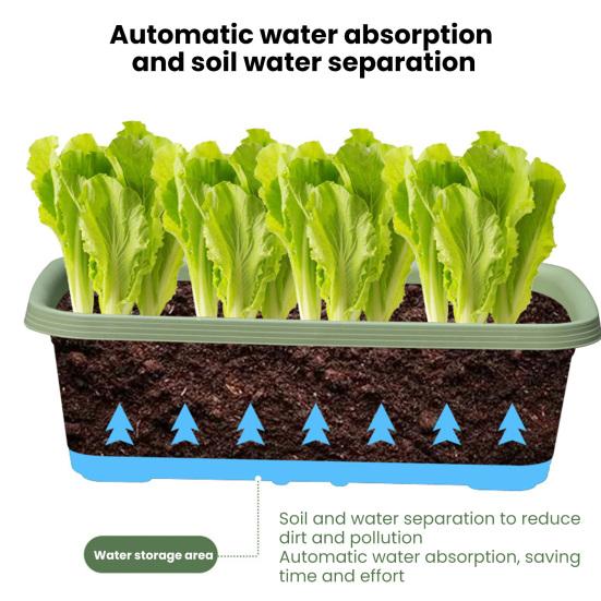 Flowerpot with Porous Drainage Design for Healthy Vegetable Growth Deepened Widened Pot Durable Material Ideal for Leeks Lettuce Chives Balcony Garden