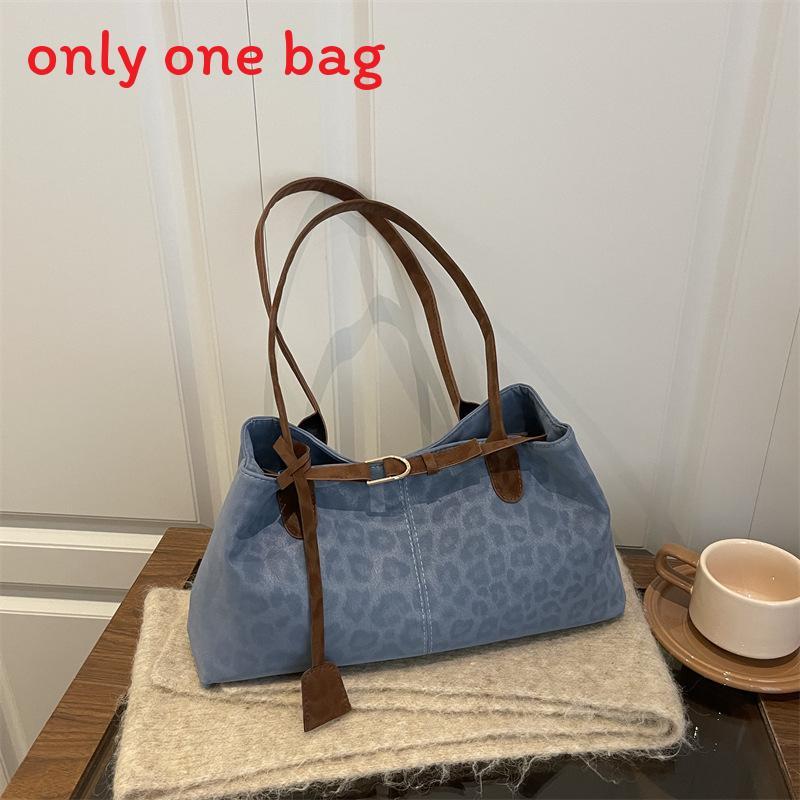 

Pu Leopard Print Shoulder Bag For Women With Belt Decor For Daily Casual Use синий