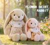 Floral Dress Bunny Plush Toy: Long-Eared Rabbit Sleep Companion & Birthday Gift