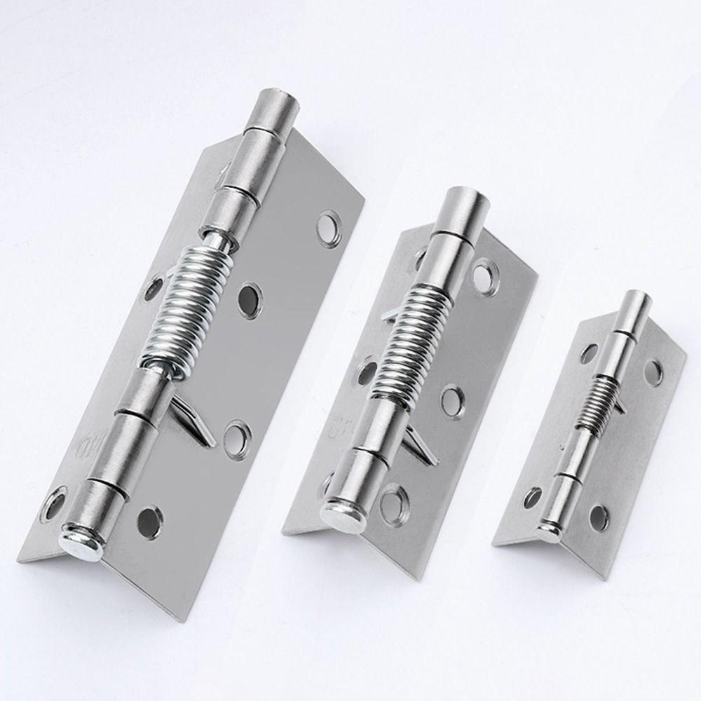 1Pc Stainless Steel Door Hinges with Spring Automatic Rebound Cross Hinge Cabinet Cupboard Folding Door Hinge Furniture Fitting