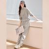Damen-Strickjacke mit Stehkragen & Lässige Hose 2-teiliges Set