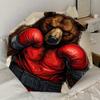 Boxing Bear with Boxing Gloves - Automatic Opening Umbrella, Portable Folding Design, 8-Rib Iron Frame Outdoor Umbrella, Ideal Gift for Fans