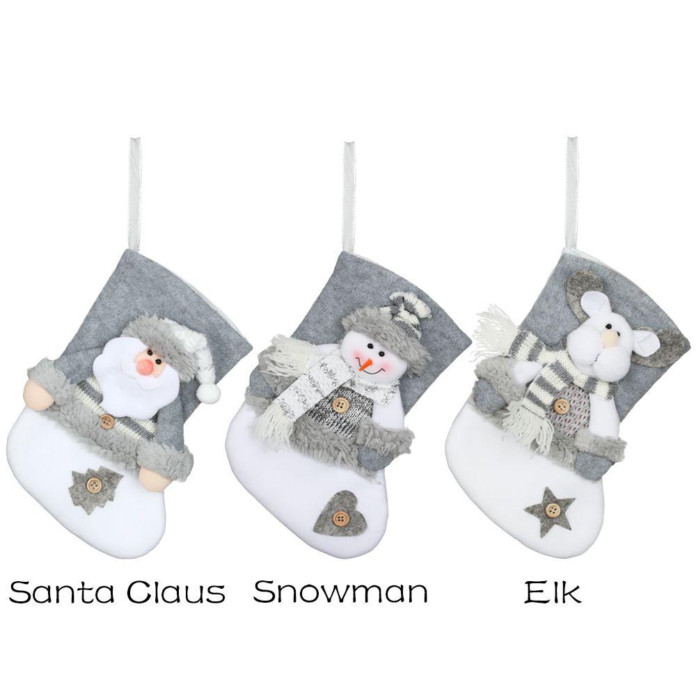 Xmas Tree Ornament Present Pocket Christmas Stockings Hanging Socks Santa Claus Candy Bag